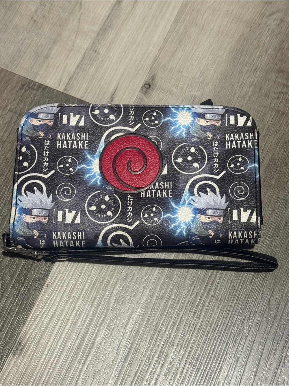 Kakashi Hatake Black & Red Zip Wristlet Wallet